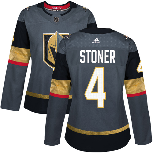Adidas Vegas Golden Knights 4 Clayton Stoner Grey Home Authentic Women Stitched NHL Jersey